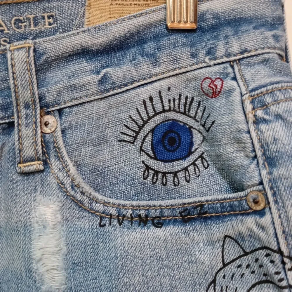 American Eagle Outfitters Sz. 6 Blue Vintage Hi-rise Festival Short